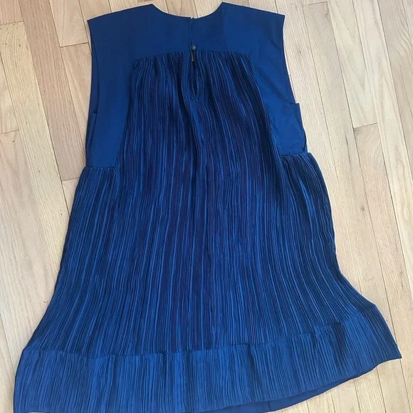 By Anthropologie Cap-Sleeve Plissé Mini Dress